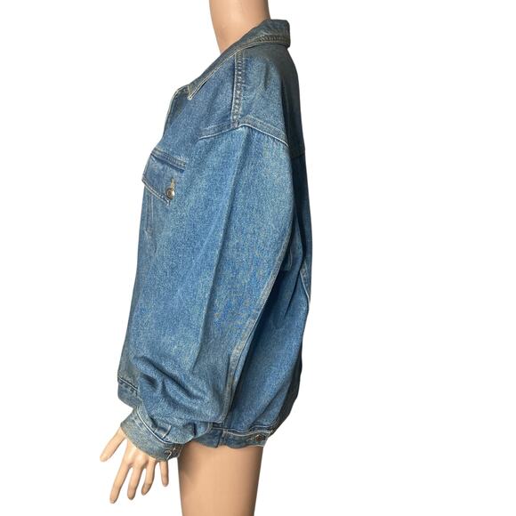 Vintage 90s Bugle Boy Denim Jacket Mens Medium Blue Trucker - Picture 7 of 10